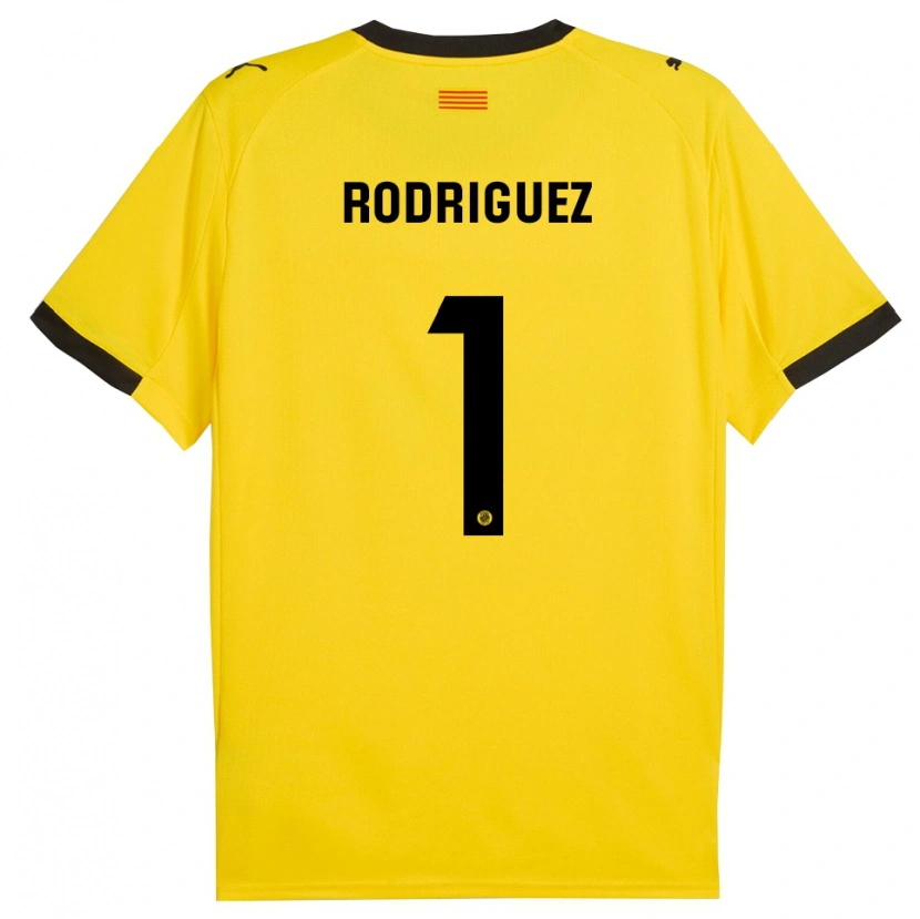 Danxen Homem Camisola Maria Rodríguez #1 Amarelo Preto Alternativa 2025/26 Camisa