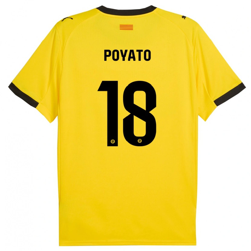 Danxen Homem Camisola Marina Poyato #18 Amarelo Preto Alternativa 2025/26 Camisa