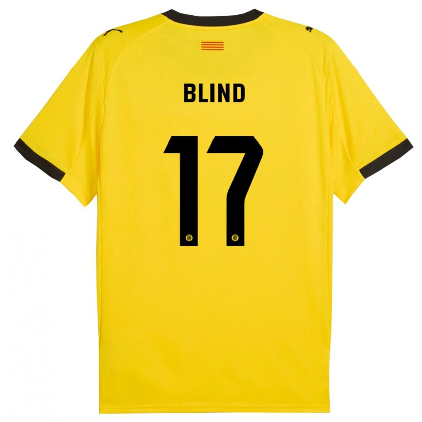 Danxen Homem Camisola Daley Blind #17 Amarelo Preto Alternativa 2025/26 Camisa
