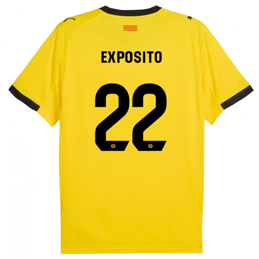 Danxen Homem Camisola Samu Expósito #22 Amarelo Preto Alternativa 2025/26 Camisa