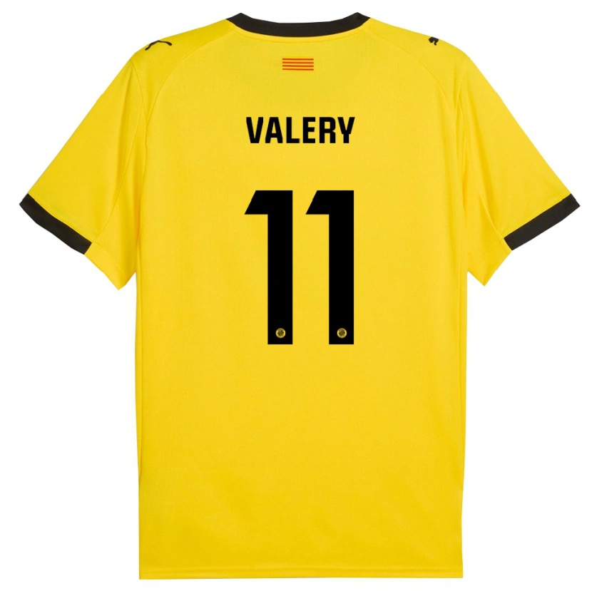 Danxen Homem Camisola Valery Fernández #11 Amarelo Preto Alternativa 2025/26 Camisa