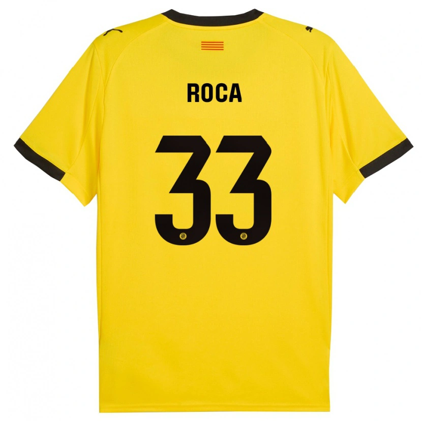 Danxen Homem Camisola Joel Roca #33 Amarelo Preto Alternativa 2025/26 Camisa