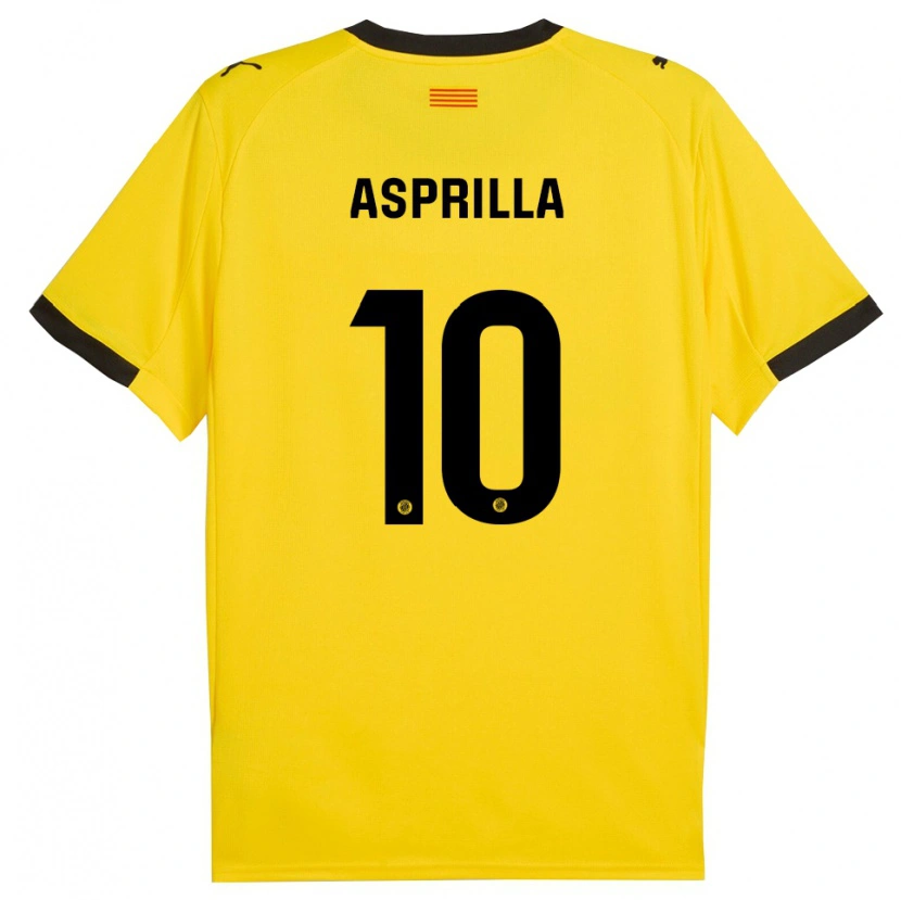 Danxen Homem Camisola Yáser Asprilla #10 Amarelo Preto Alternativa 2025/26 Camisa