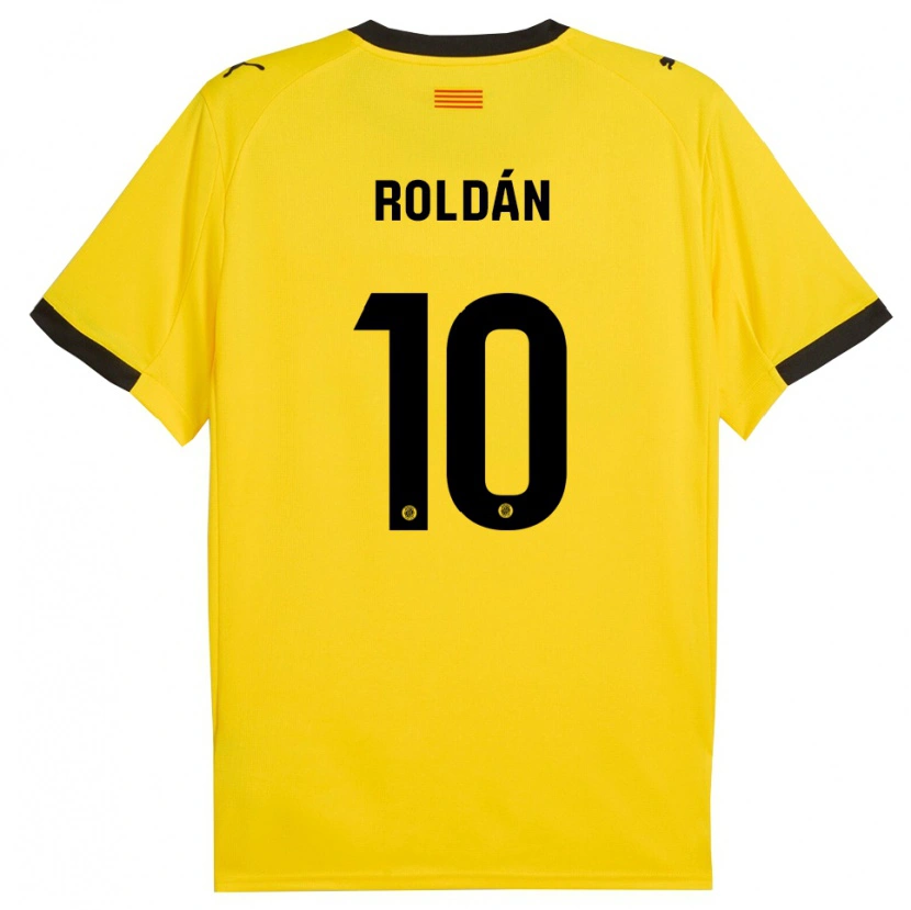 Danxen Homem Camisola Marcos Roldán #10 Amarelo Preto Alternativa 2025/26 Camisa