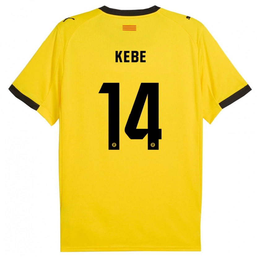 Danxen Homem Camisola Moussa Kébé #14 Amarelo Preto Alternativa 2025/26 Camisa