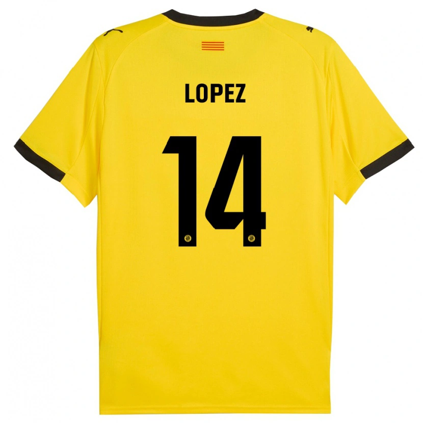 Danxen Homem Camisola Judith López #14 Amarelo Preto Alternativa 2025/26 Camisa