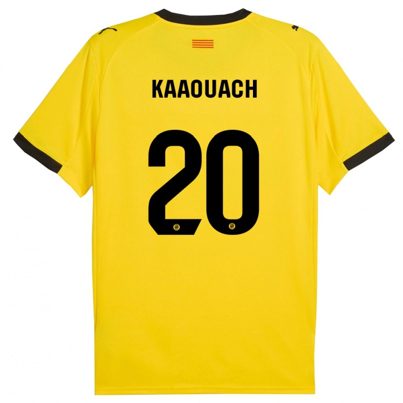 Danxen Homem Camisola Nabil Kaaouach #20 Amarelo Preto Alternativa 2025/26 Camisa
