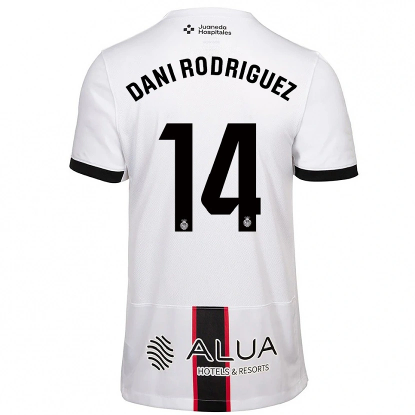 Danxen Homem Camisola Dani Rodríguez #14 Branco Preto Alternativa 2025/26 Camisa