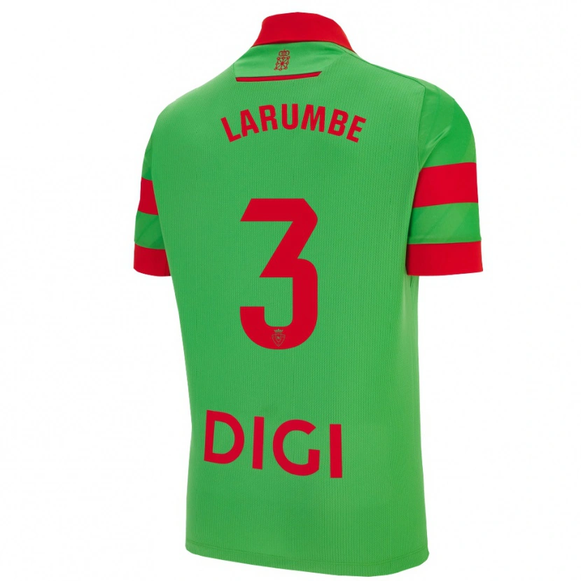 Danxen Homem Camisola Saioa Larumbe Beloqui #3 Verde Vermelho Alternativa 2025/26 Camisa
