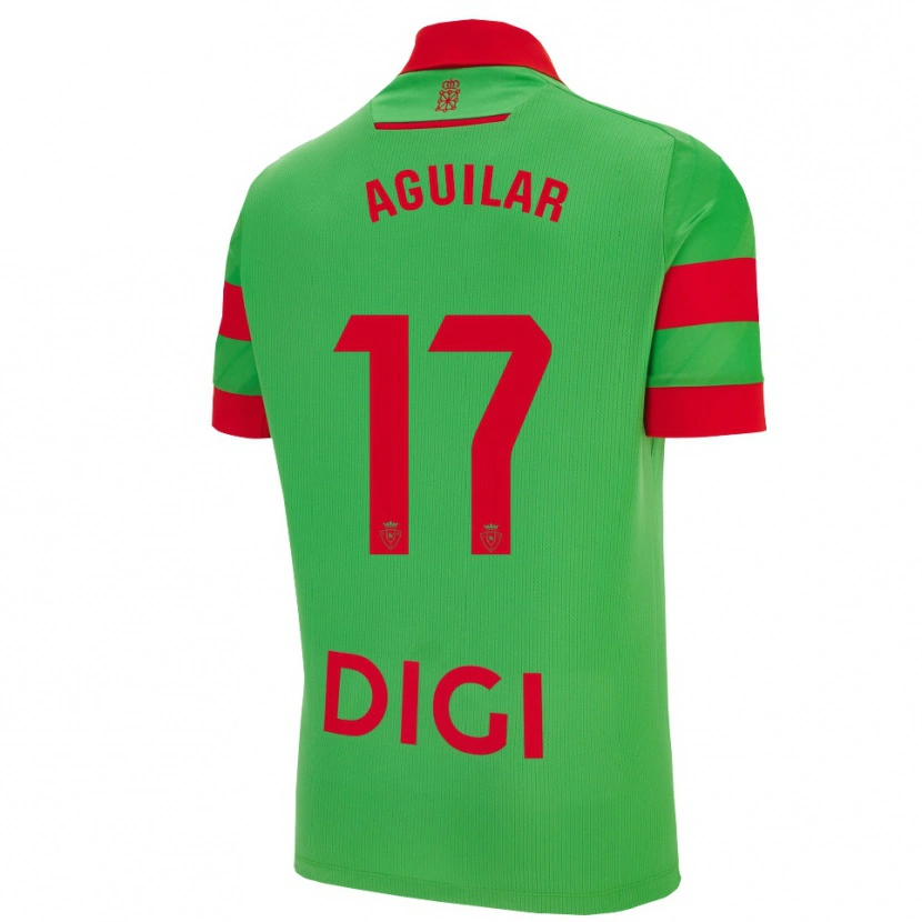 Danxen Homem Camisola Eneko Aguilar #17 Verde Vermelho Alternativa 2025/26 Camisa