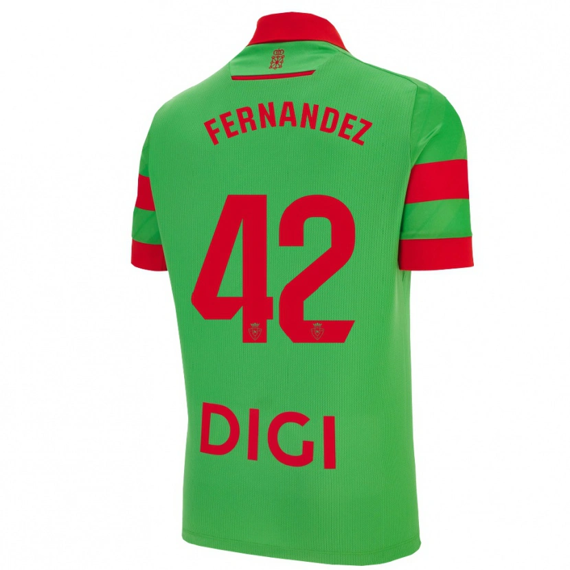 Danxen Homem Camisola Rafa Fernández #42 Verde Vermelho Alternativa 2025/26 Camisa