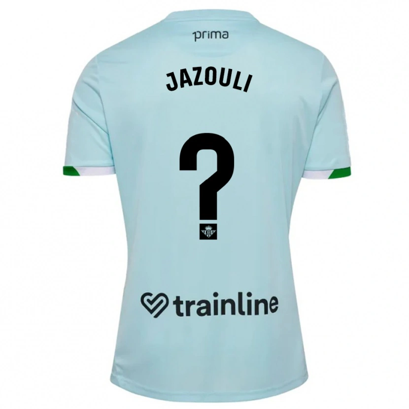 Danxen Homem Camisola Mohamed Jazouli #0 Azul Celeste Verde Alternativa 2025/26 Camisa