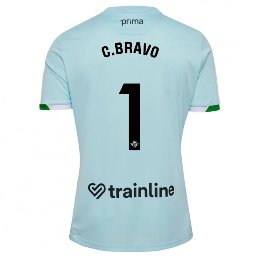 Danxen Homem Camisola Claudio Bravo #1 Azul Celeste Verde Alternativa 2025/26 Camisa