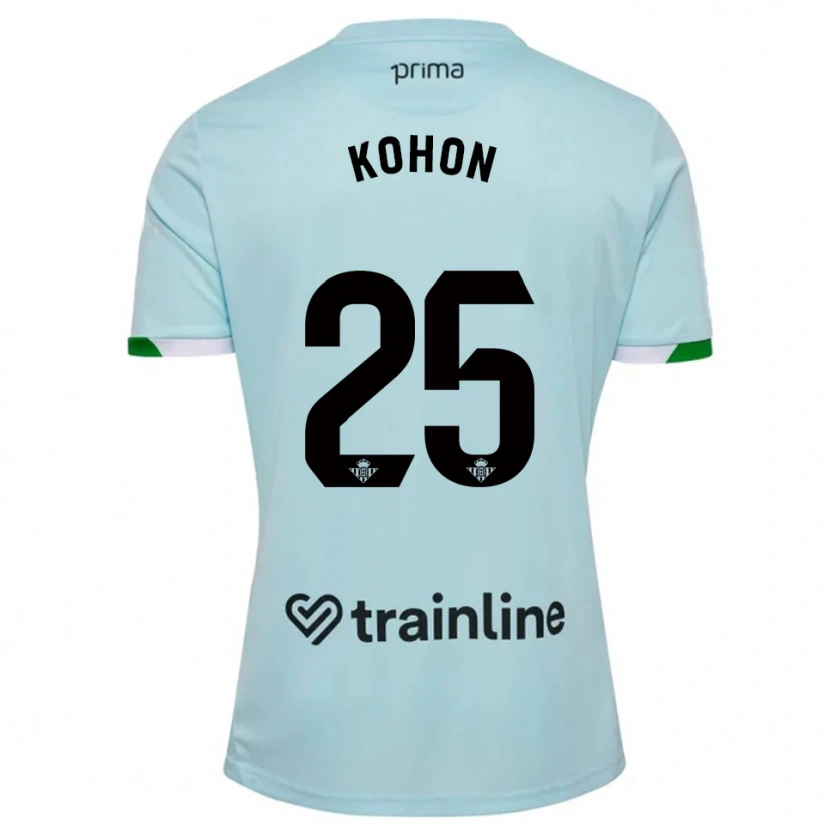 Danxen Homem Camisola Rudy Kohon #25 Azul Celeste Verde Alternativa 2025/26 Camisa