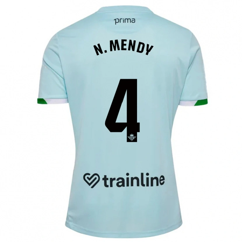 Danxen Homem Camisola Nobel Mendy #4 Azul Celeste Verde Alternativa 2025/26 Camisa
