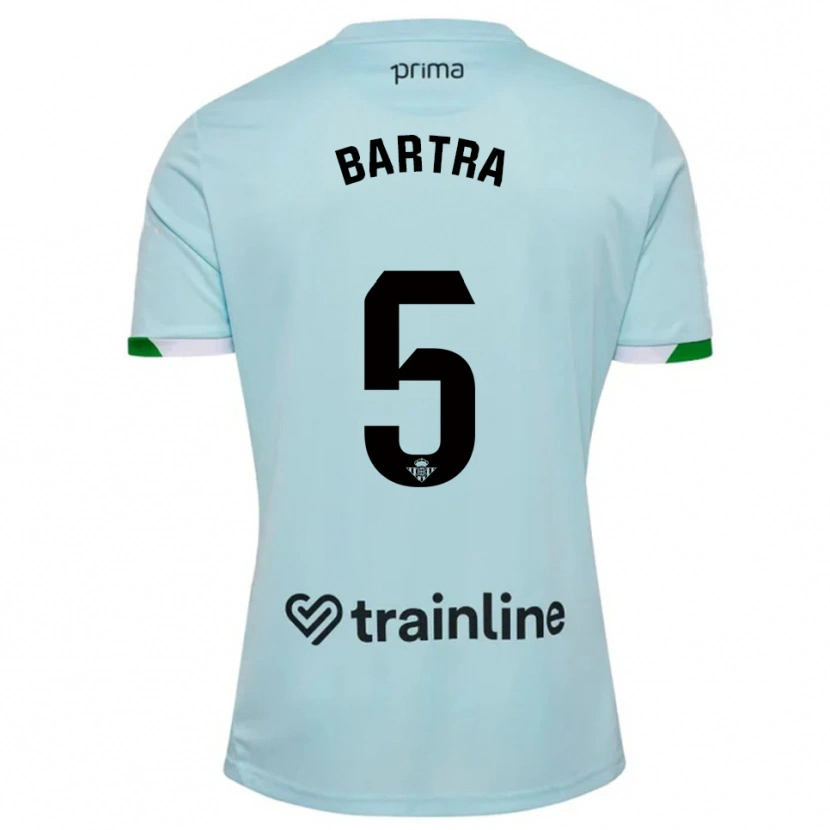 Danxen Homem Camisola Marc Bartra #5 Azul Celeste Verde Alternativa 2025/26 Camisa