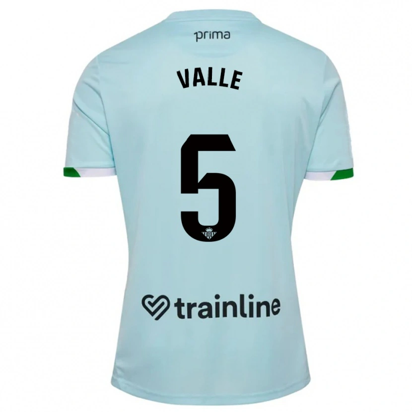 Danxen Homem Camisola María Valle López #5 Azul Celeste Verde Alternativa 2025/26 Camisa