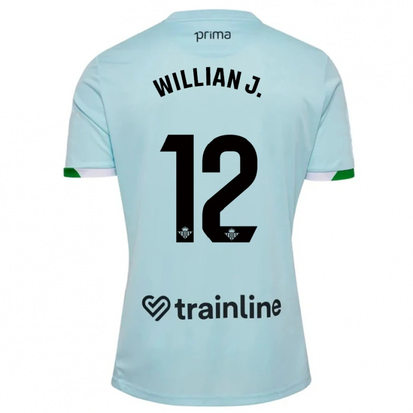 Danxen Homem Camisola Willian Jose #12 Azul Celeste Verde Alternativa 2025/26 Camisa