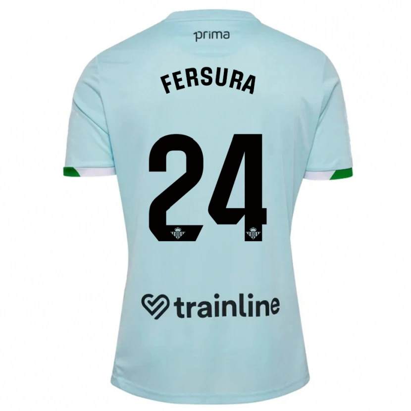 Danxen Homem Camisola João Fersura #24 Azul Celeste Verde Alternativa 2025/26 Camisa