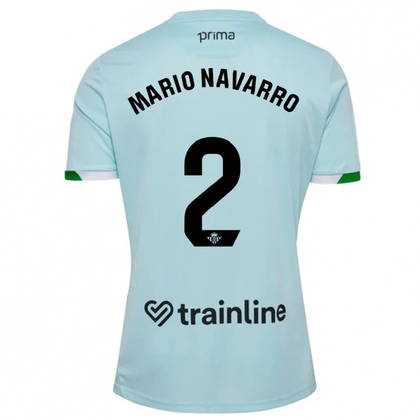 Danxen Homem Camisola Mario Navarro #2 Azul Celeste Verde Alternativa 2025/26 Camisa