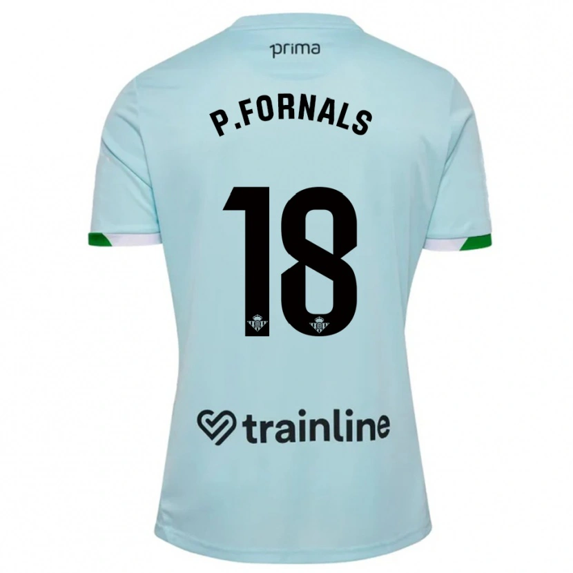 Danxen Homem Camisola Pablo Fornals #18 Azul Celeste Verde Alternativa 2025/26 Camisa