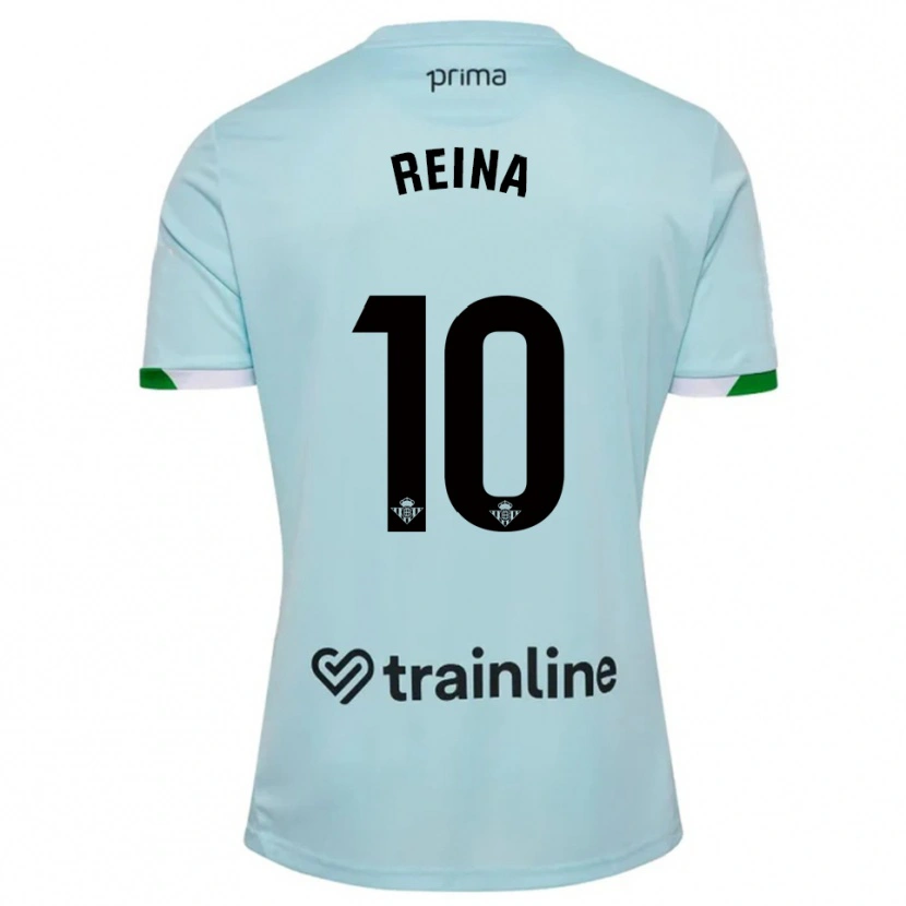 Danxen Homem Camisola Carlos Reina #10 Azul Celeste Verde Alternativa 2025/26 Camisa