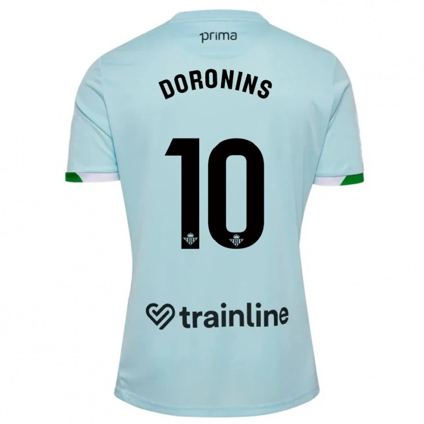 Danxen Homem Camisola Nikita Doronins #10 Azul Celeste Verde Alternativa 2025/26 Camisa