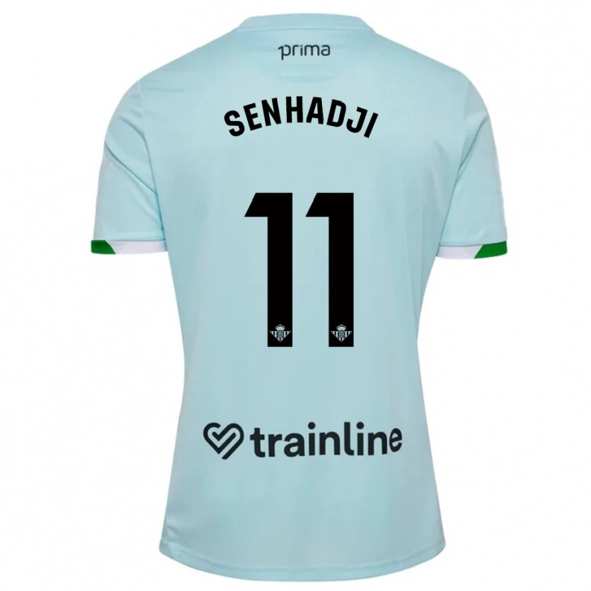 Danxen Homem Camisola Yanis Senhadji #11 Azul Celeste Verde Alternativa 2025/26 Camisa