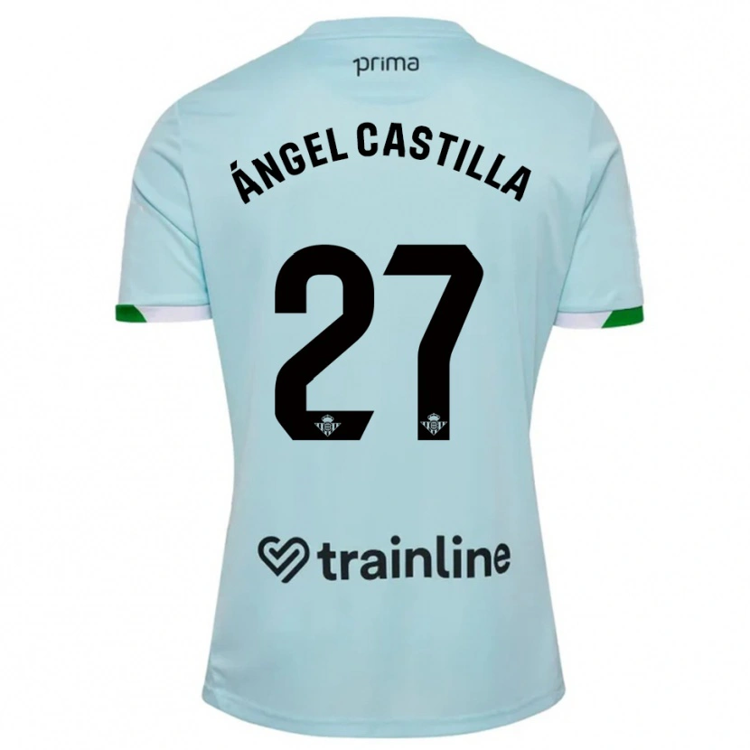 Danxen Homem Camisola Miguel Ángel Castilla #27 Azul Celeste Verde Alternativa 2025/26 Camisa