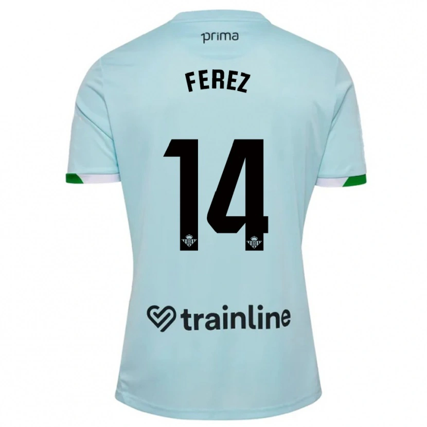 Danxen Homem Camisola Carolina Férez #14 Azul Celeste Verde Alternativa 2025/26 Camisa