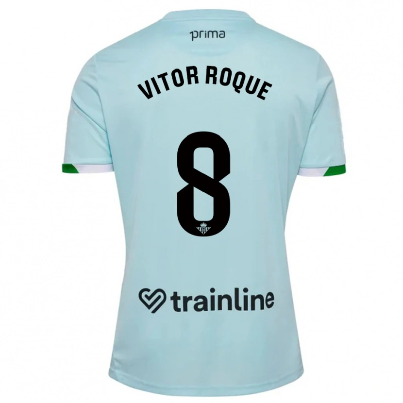 Danxen Homem Camisola Vitor Roque #8 Azul Celeste Verde Alternativa 2025/26 Camisa