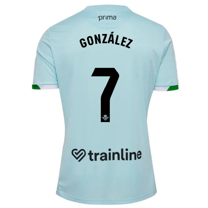Danxen Homem Camisola Antonio González #7 Azul Celeste Verde Alternativa 2025/26 Camisa