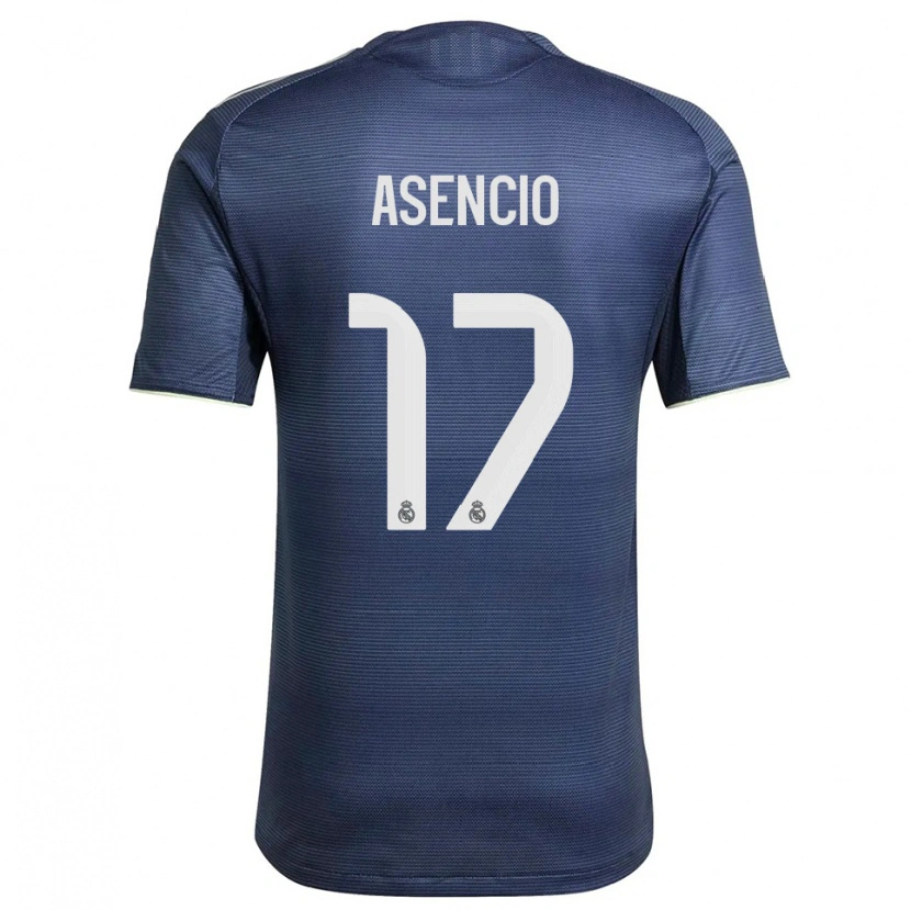 Danxen Homem Camisola Raúl Asencio #17 Azul Marinho Prata Alternativa 2025/26 Camisa