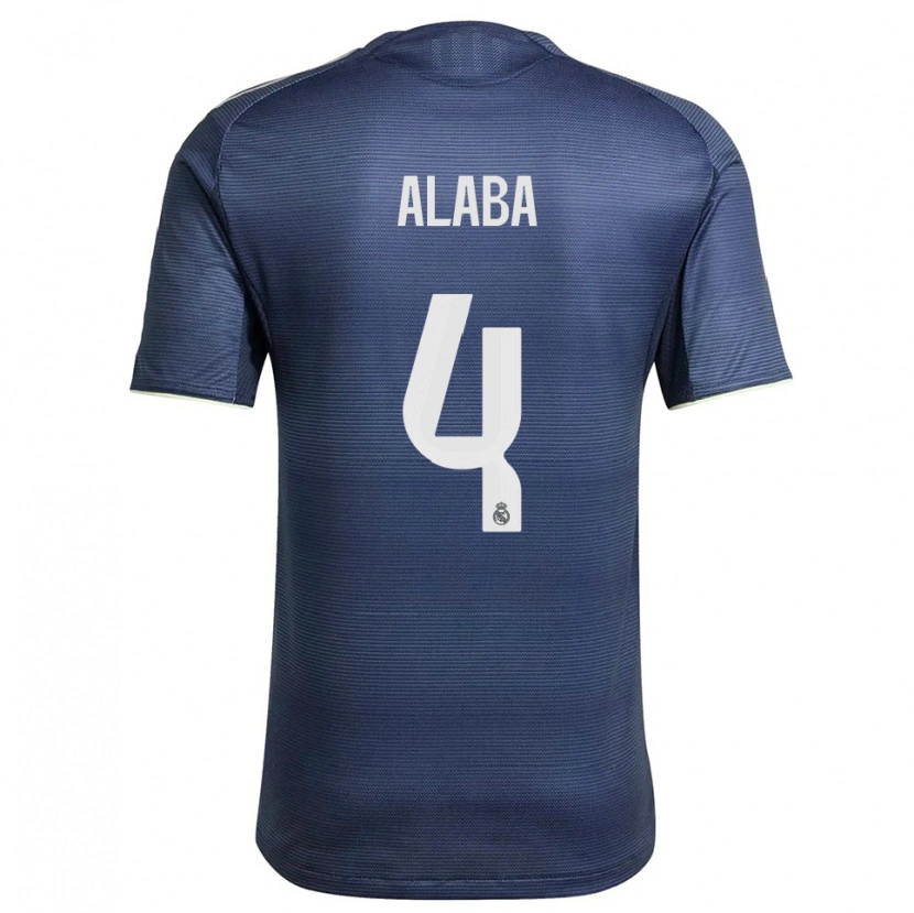 Danxen Homem Camisola David Alaba #4 Azul Marinho Prata Alternativa 2025/26 Camisa