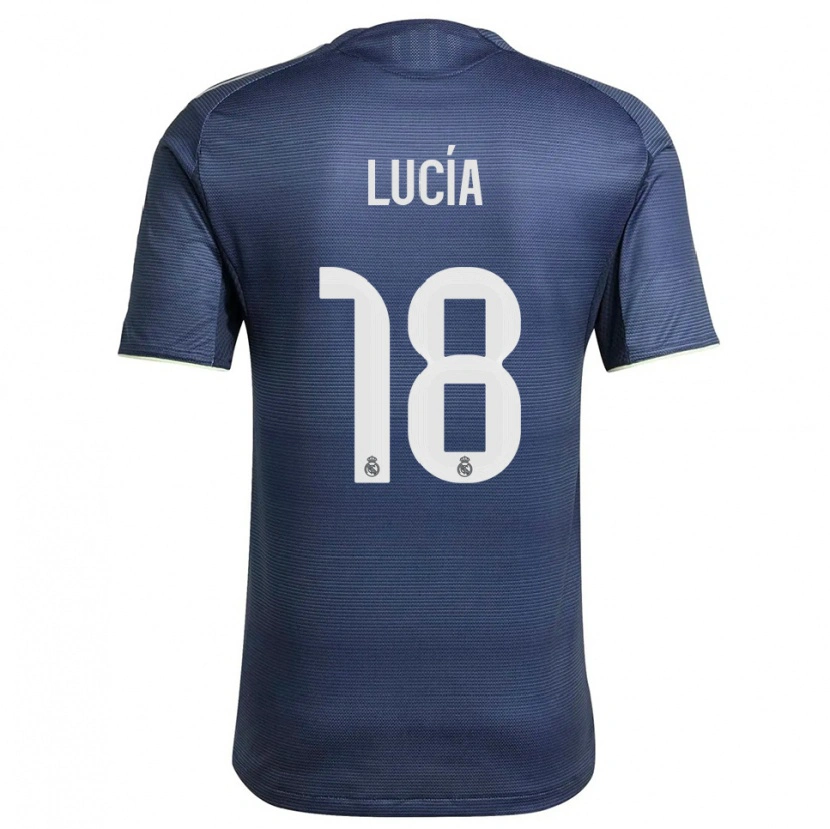 Danxen Homem Camisola Lucia Rodriguez #18 Azul Marinho Prata Alternativa 2025/26 Camisa