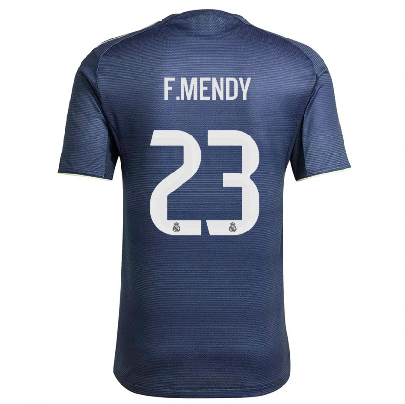 Danxen Homem Camisola Ferland Mendy #23 Azul Marinho Prata Alternativa 2025/26 Camisa
