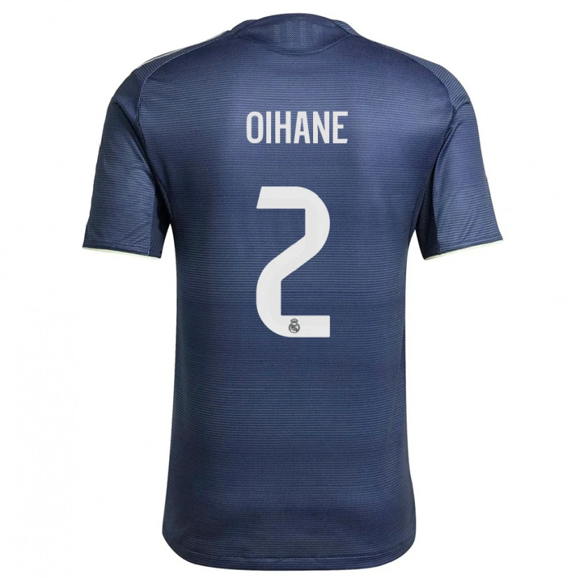 Danxen Homem Camisola Oihane Hernández #2 Azul Marinho Prata Alternativa 2025/26 Camisa