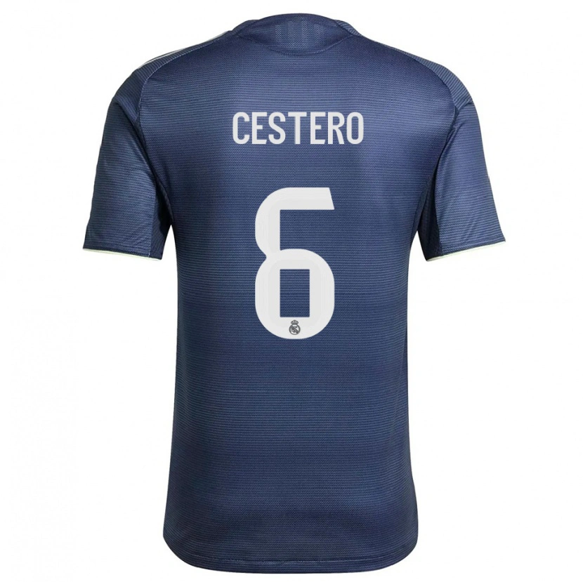 Danxen Homem Camisola Jorge Cestero #6 Azul Marinho Prata Alternativa 2025/26 Camisa