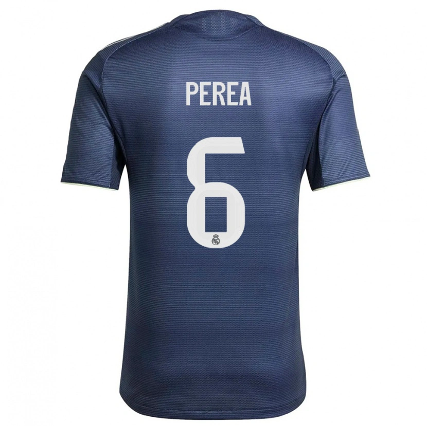 Danxen Homem Camisola Cristian Perea #6 Azul Marinho Prata Alternativa 2025/26 Camisa