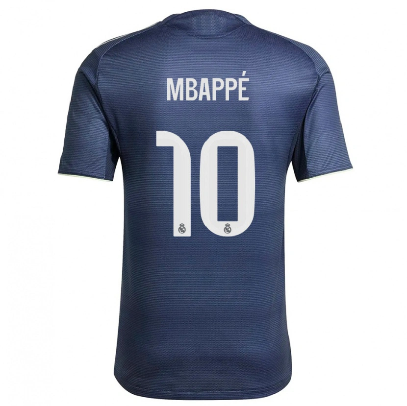 Danxen Homem Camisola Kylian Mbappé #10 Azul Marinho Prata Alternativa 2025/26 Camisa
