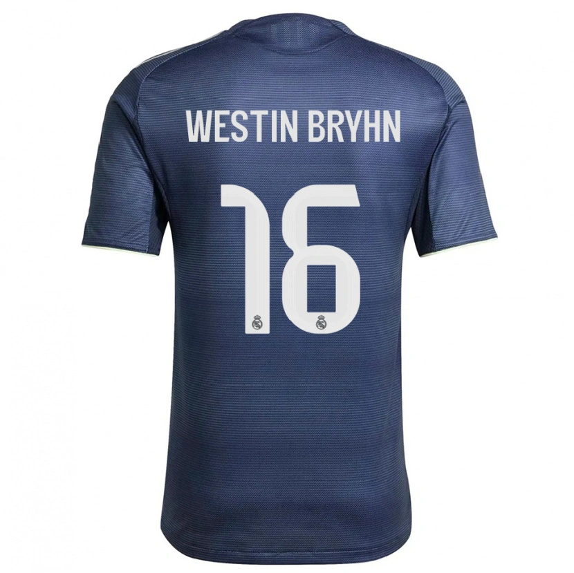 Danxen Homem Camisola Leon Westin Bryhn #16 Azul Marinho Prata Alternativa 2025/26 Camisa