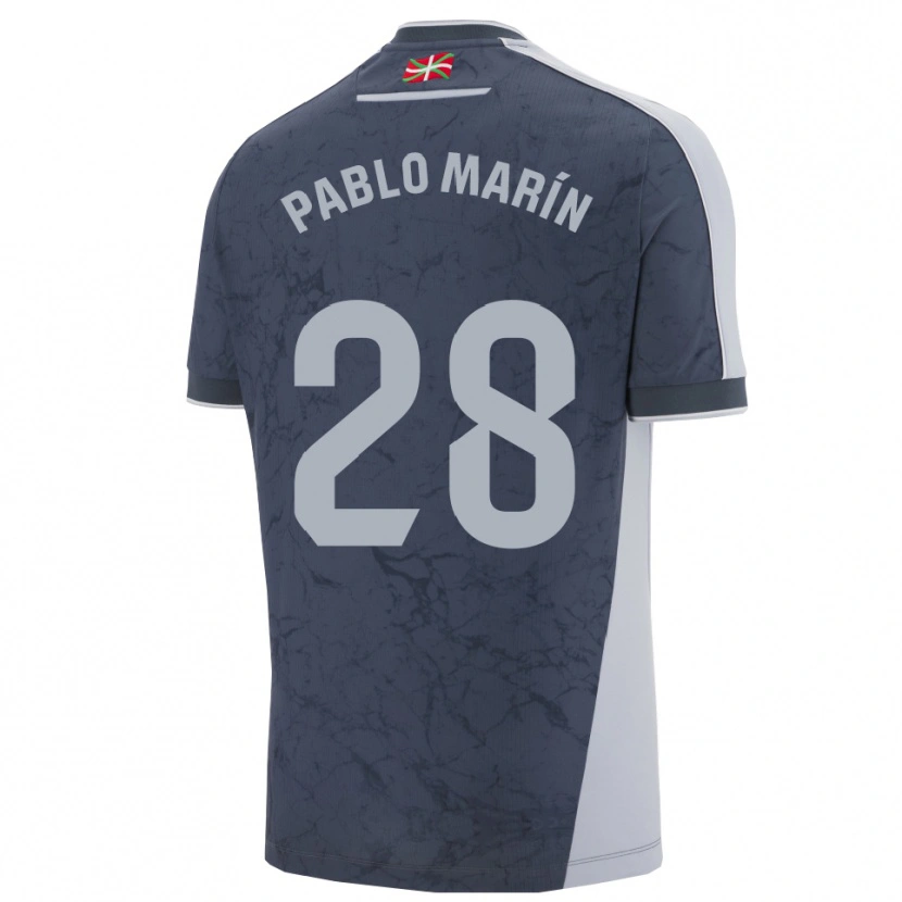 Danxen Homem Camisola Pablo Marín #28 Azul Escuro Branco Alternativa 2025/26 Camisa
