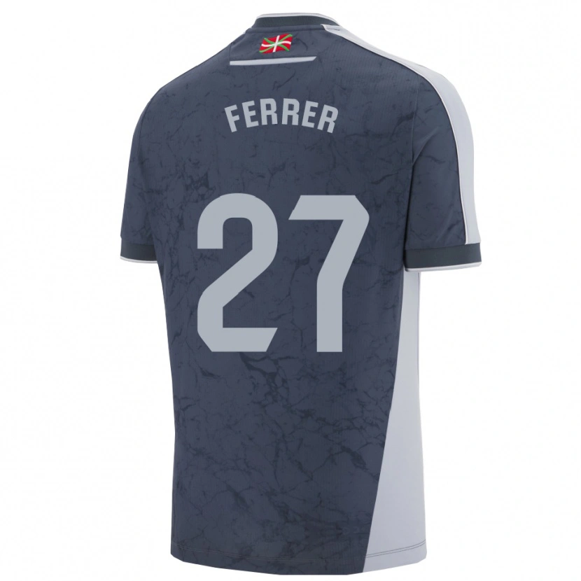 Danxen Homem Camisola Iker Ferrer #27 Azul Escuro Branco Alternativa 2025/26 Camisa