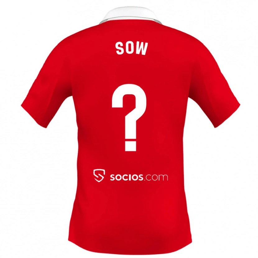 Danxen Homem Camisola Bakary Sow #0 Vermelho Branco Cinza Alternativa 2025/26 Camisa