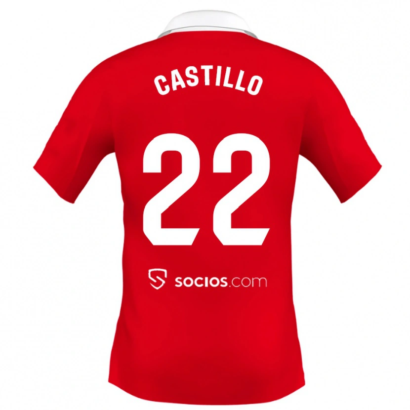 Danxen Homem Camisola José Castillo #22 Vermelho Branco Cinza Alternativa 2025/26 Camisa