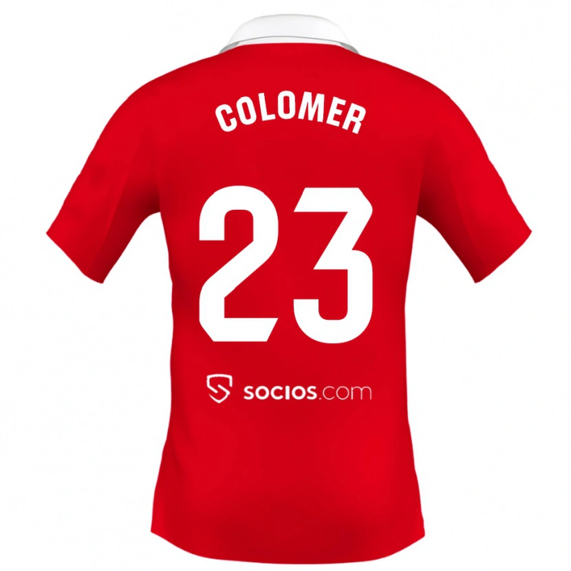 Danxen Homem Camisola Carlos Colomer #23 Vermelho Branco Cinza Alternativa 2025/26 Camisa