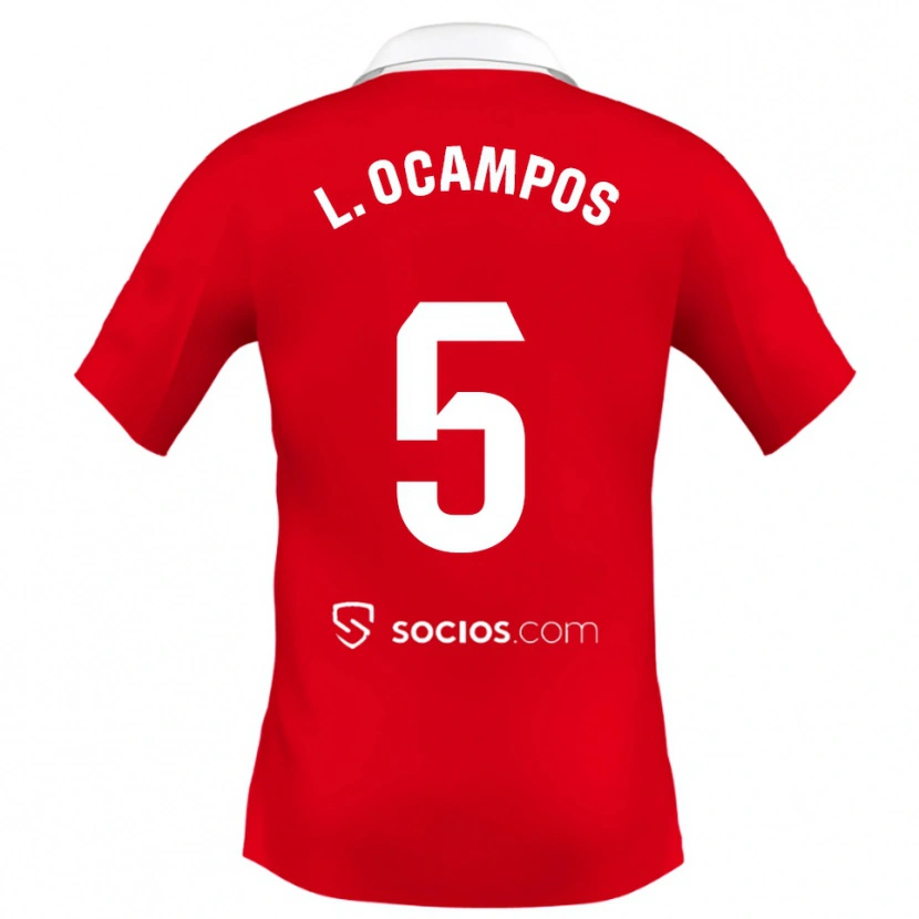 Danxen Homem Camisola Lucas Ocampos #5 Vermelho Branco Cinza Alternativa 2025/26 Camisa