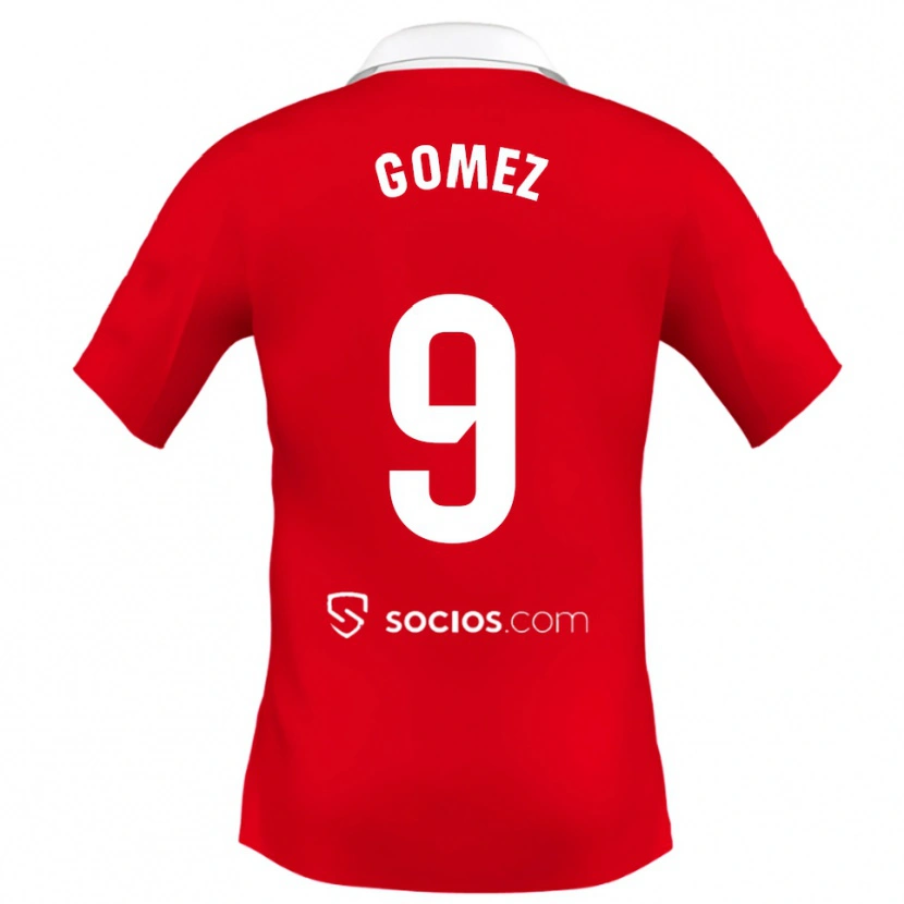 Danxen Homem Camisola Raúl Gómez #9 Vermelho Branco Cinza Alternativa 2025/26 Camisa