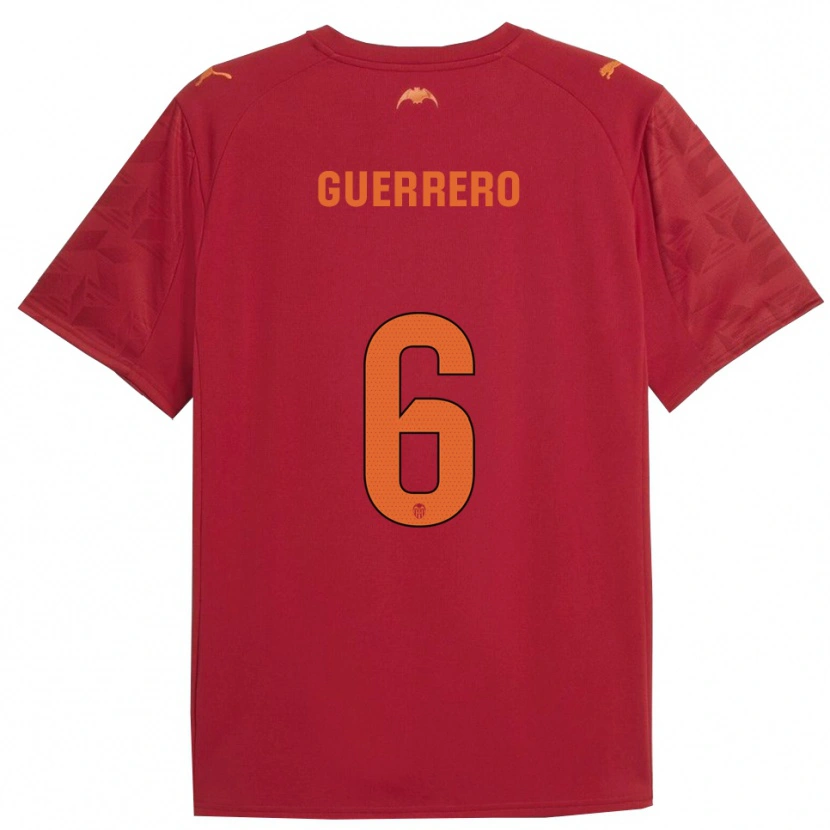 Danxen Homem Camisola Paula Guerrero #6 Vermelho Laranja Alternativa 2025/26 Camisa