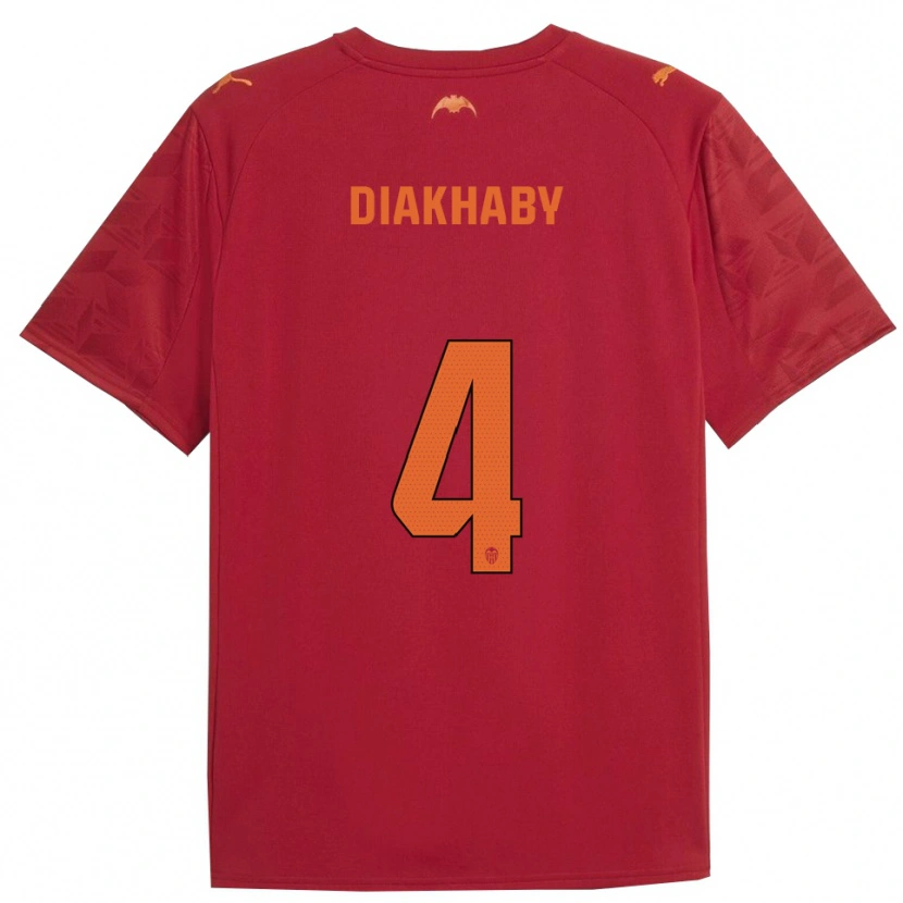 Danxen Homem Camisola Mouctar Diakhaby #4 Vermelho Laranja Alternativa 2025/26 Camisa